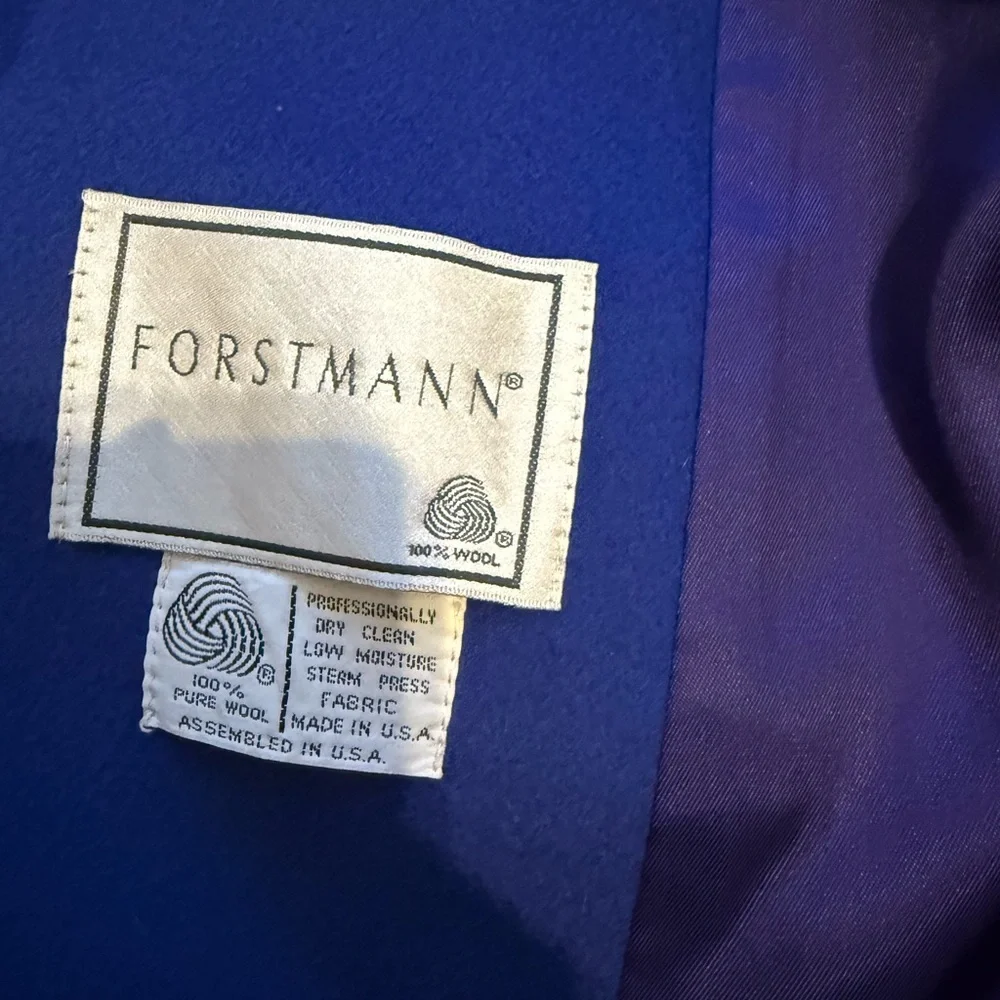 John Weitz Vintage Vibes 60s Inspired Sapphire Blue Wool Women's Pea Coat - Picture 11 of 16